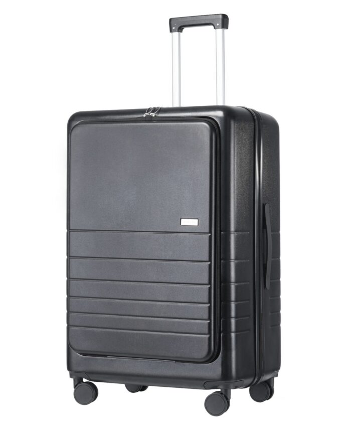 Suur reisikohver must (T596-L), avatav esiosa + USB