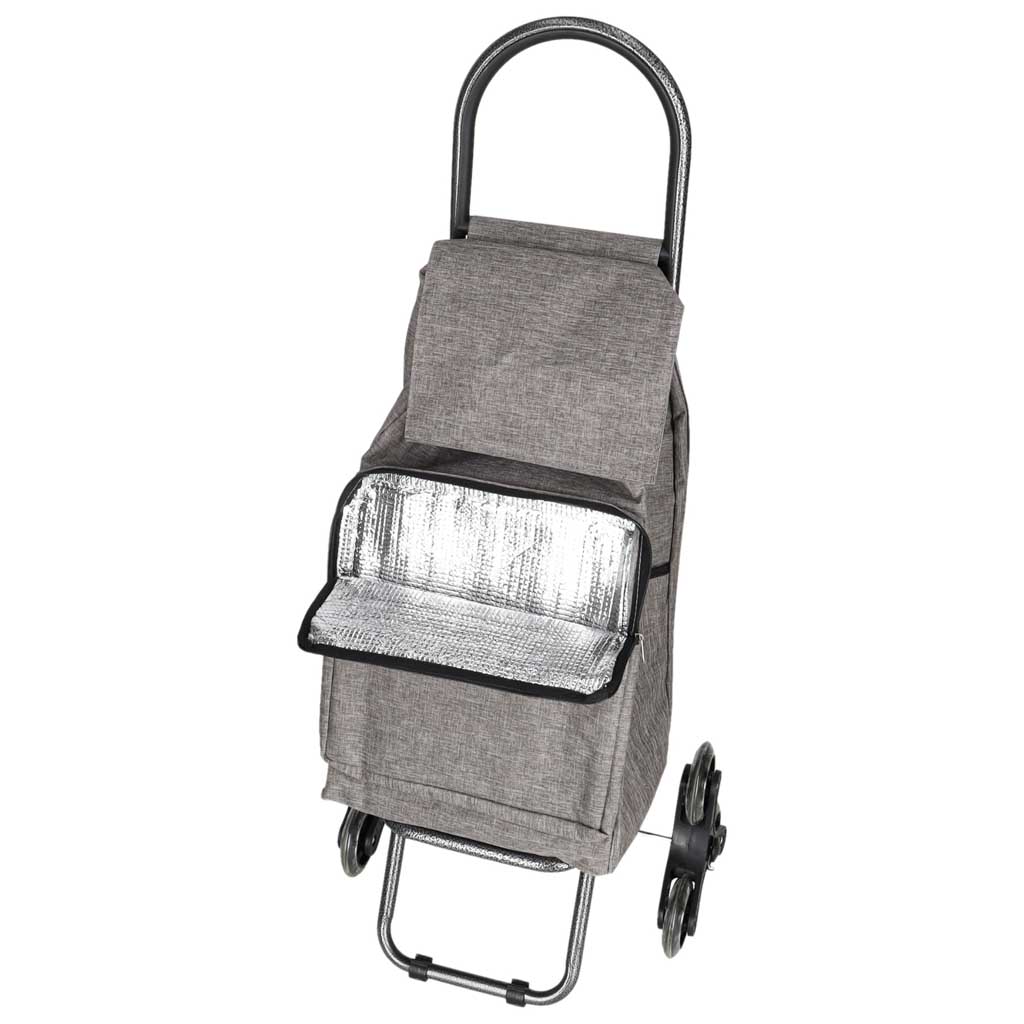6-Wheel-Shopping-Trolley-with-Insulated-Pocket-95-cm-Gray-192351