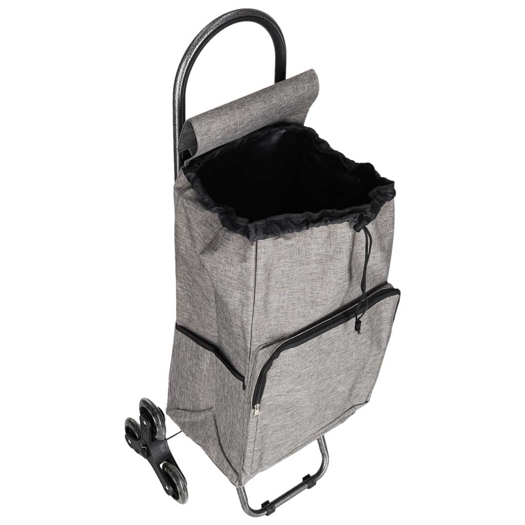 6-Wheel-Shopping-Trolley-with-Insulated-Pocket-95-cm-Gray-192352