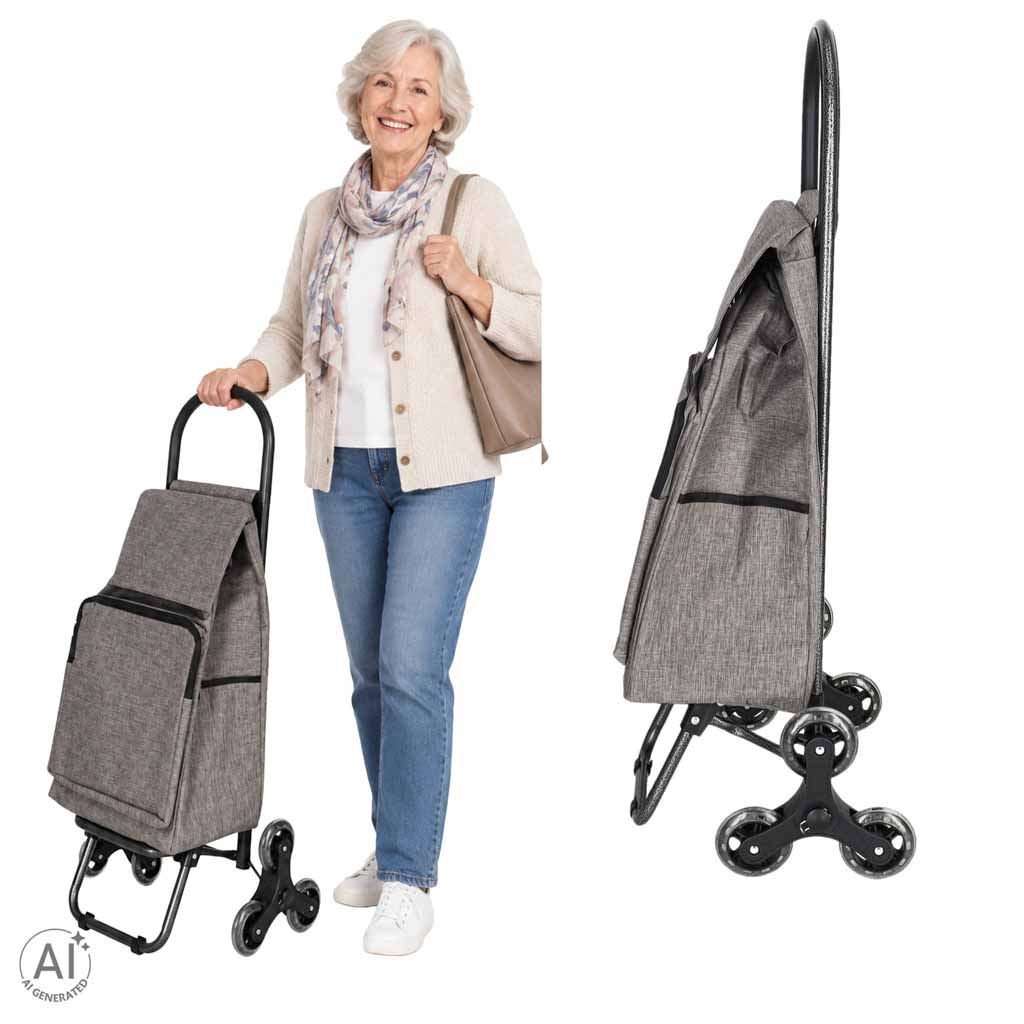 6-Wheel-Shopping-Trolley-with-Insulated-Pocket-95-cm-Gray-192370